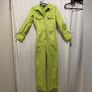 Forever 21 green jean jumpsuit Medium